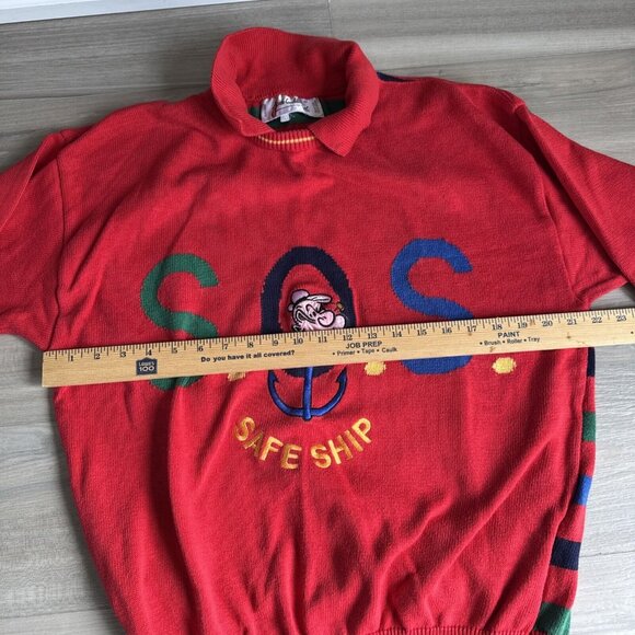 Vintage JC De Castelbajac Sweater POPEYE S.O.S. Safe Ship Sz SM/M(50) Made Italy - Picture 5 of 16